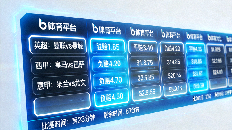 b体育平台实时赔率监控界面，展示多场比赛数据流