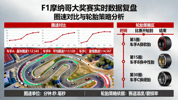 F1摩纳哥大奖赛实时数据复盘，圈速对比与轮胎策略