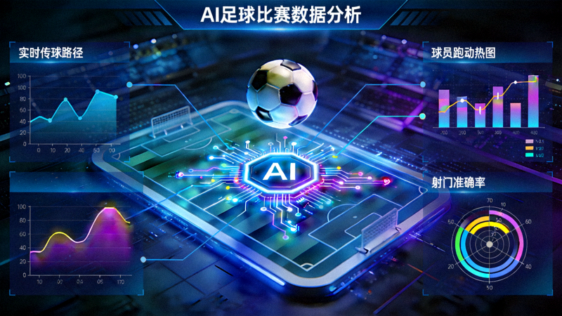 AI人工智能分析足球比赛数据概念图