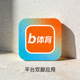 b体育平台页脚品牌标识图标，橙青渐变配色方形标志