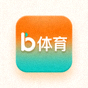 b体育平台页脚标志图形，橙青渐变方形图标