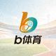b体育平台官方标识图标，橙色与青色渐变风格
